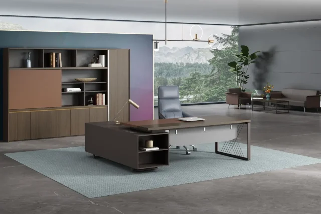 LNY Leader Series Modern Executive Office Desk & Storage Suite